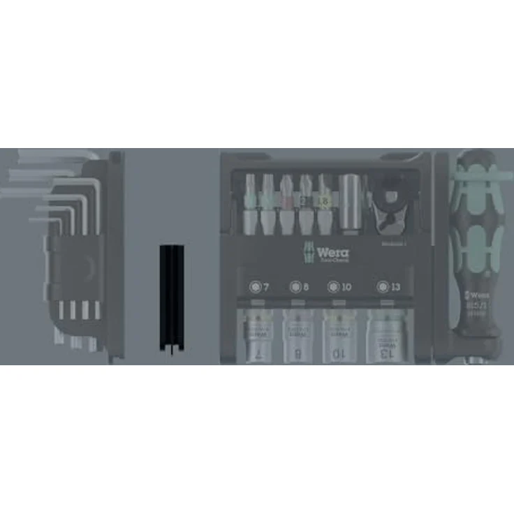 Wera Bohrer- und Bitset Tool-Check Modular Set 1, 21-teiliges Set mit Winkelschlüsseln, Adapter und flexiblem Scharnier – Bild 6