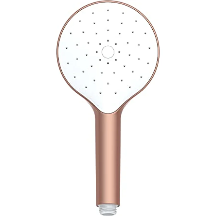 WENKO Duschkopf Automatic Cleaning, Anti-Kalk, runde Universal-Handbrause mit automatischem Reinigungssystem, belebende Regenwasserdusche, handlicher Brausekopf Ø 12 cm im Metallic-Look, ABS Rosé – Bild 1