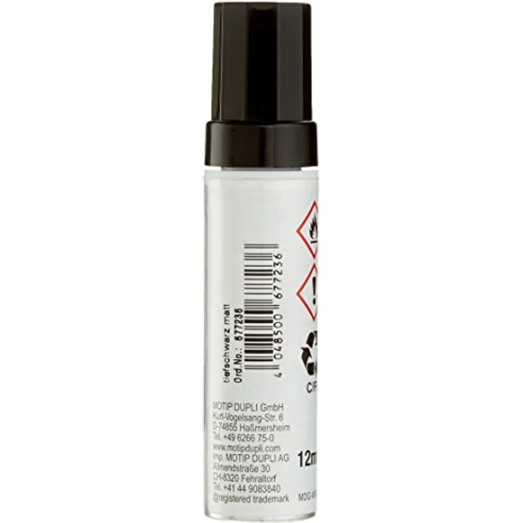 Dupli-Color 677236 Lackstifte, 12 ml, DS 9005 Tief Schwarz Matt - Retuschierpinsel effektflures 12 ml, ideal für Lackarbeiten – Bild 2