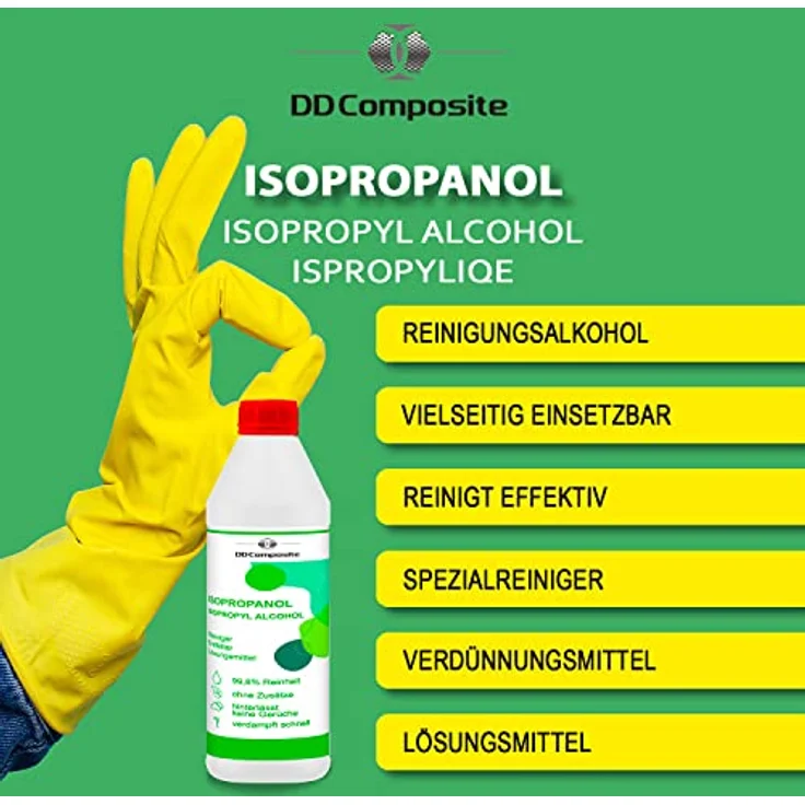 DD Composite 1L Isopropanol 99,8%, farb- und geruchloses Reinigungs- und Lösemittel, vielseitig einsetzbar – Bild 2