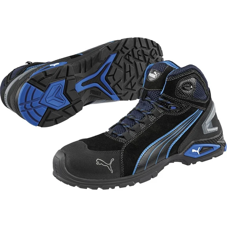 ELC Schnürstiefel 632250, S3, Gr. 44 Puma Arbeitsschuh - Sicherheitsschnürstiefel mit Aluminiumkappe, schwarz-blau – Bild 1