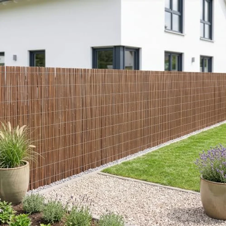 casa.pro Weidenmatte Hyssna 120 x 500 cm, Natürlicher Sichtschutz für Gartenzaun und Balkon, Pflegeleicht und robust – Bild 1