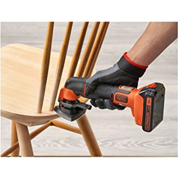 Black + Decker BDCOS18D1K-QW, 18V Akku-Multifunktionswerkzeug mit 20 Zubehörteilen, inkl. Akku und Ladegerät – Bild 4