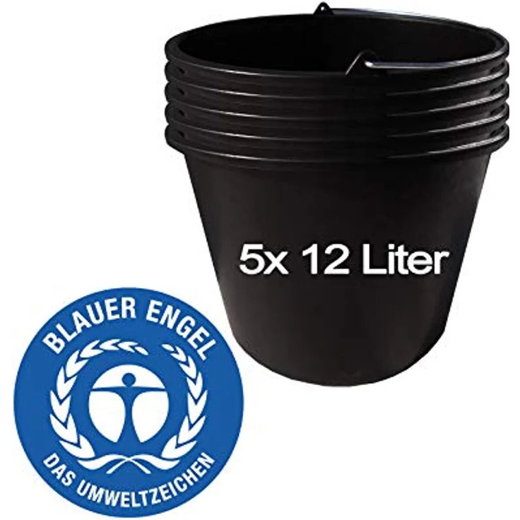 5 Stk. 12 Liter Baueimer Mörteleimer Putzeimer Maurereimer Eimer - 5 Baueimer - Preisvergleich – Bild 2