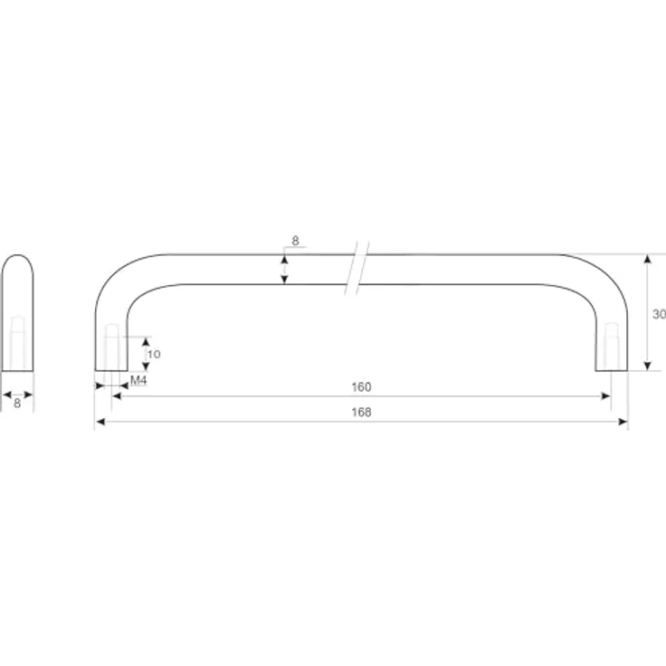 ELC FORMAT Bügelgriff Dione, Edelstahl Türbeschlag mit unsichtbarer Montage, 234 mm Länge, fein matte Oberfläche – Bild 2