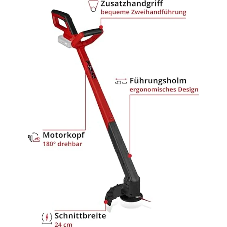 Einhell Akku-Rasentrimmer GC-CT 18/2411 Li P-Solo, schwenkbarer Motorkopf, ergonomisches Design, ohne Akku und Ladegerät – Bild 3