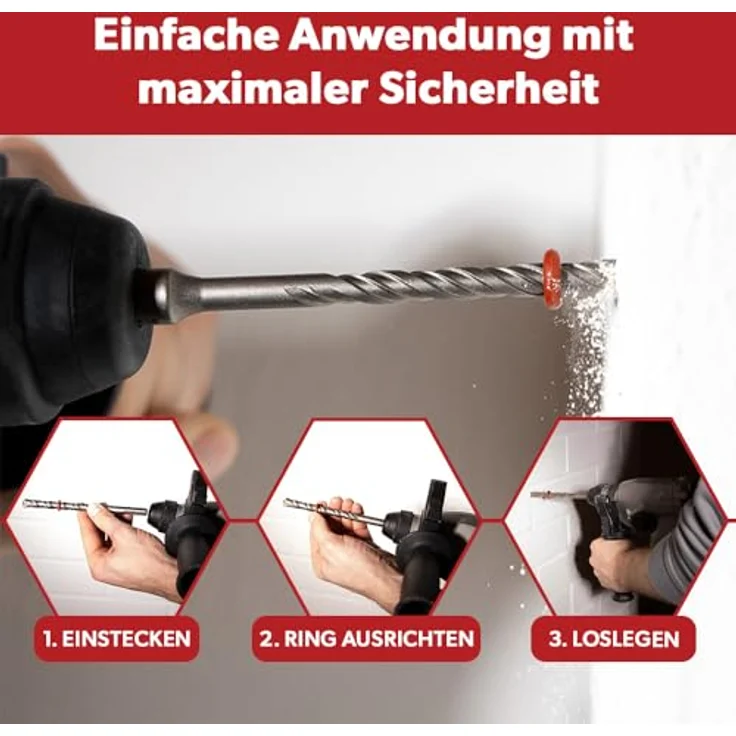siwitec Betonbohrer SDS PLUS, 10 x 600 mm, Steinbohrer Hammerbohrer Set – Bild 5