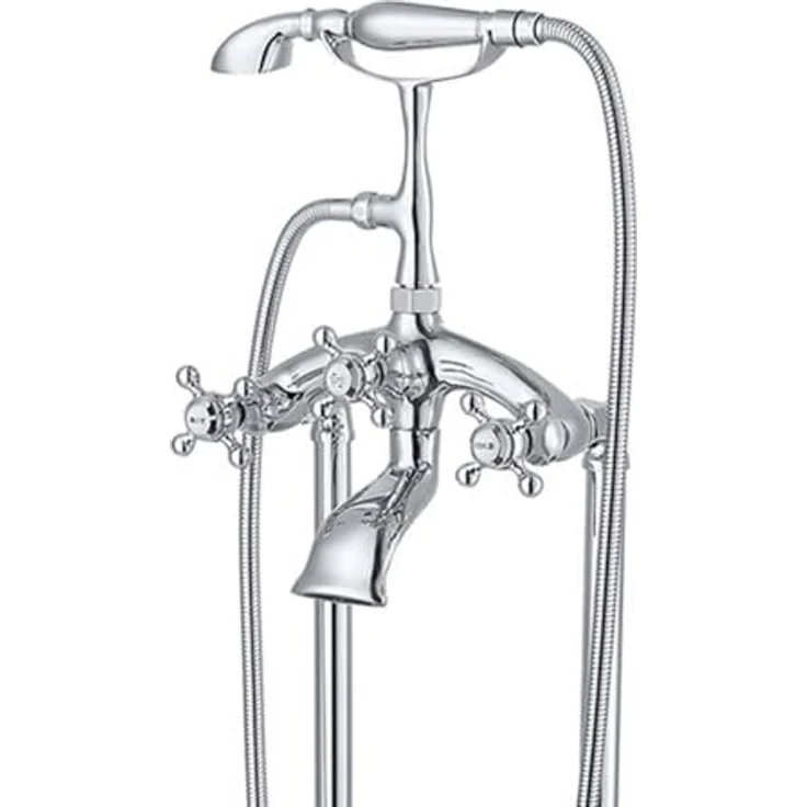 HOME DELUXE Duscharmatur RETRO, freistehende Standarmatur mit Handbrause, verchromt, 100 cm Höhe – Bild 5