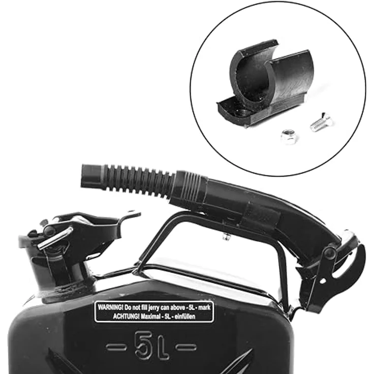 BW® Kraftstoffkanister Metall Benzinkanister 5 Liter mit Ausgießer, schwarz - TÜV-geprüft, UN-zugelassen, Made in Europe – Bild 3