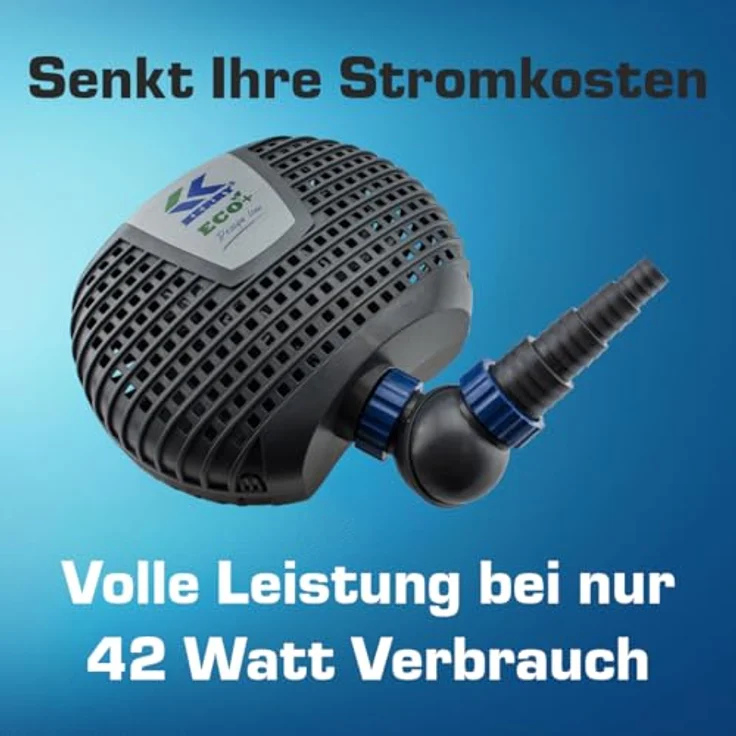 KERRY Teichpumpe KEE08000-8000 L/H | 42 Watt | 4,2m Förderhöhe | 10m Kabel | Brunnen | Gartenteichpumpe – Bild 3