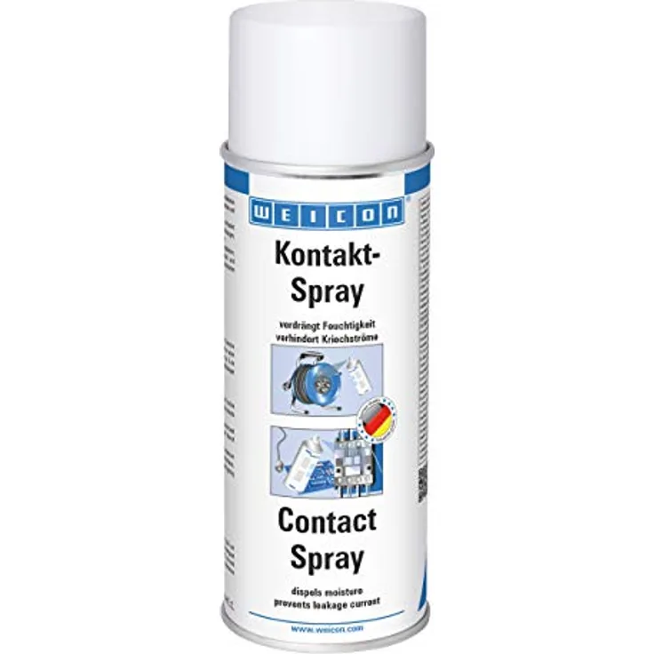 WEICON Kontakt-Spray 400 ml, Pflege- und Schutzmittel für elektronische Kontakte, transparent, Feuchtigkeitsverdrängung und Oxidationsschutz
