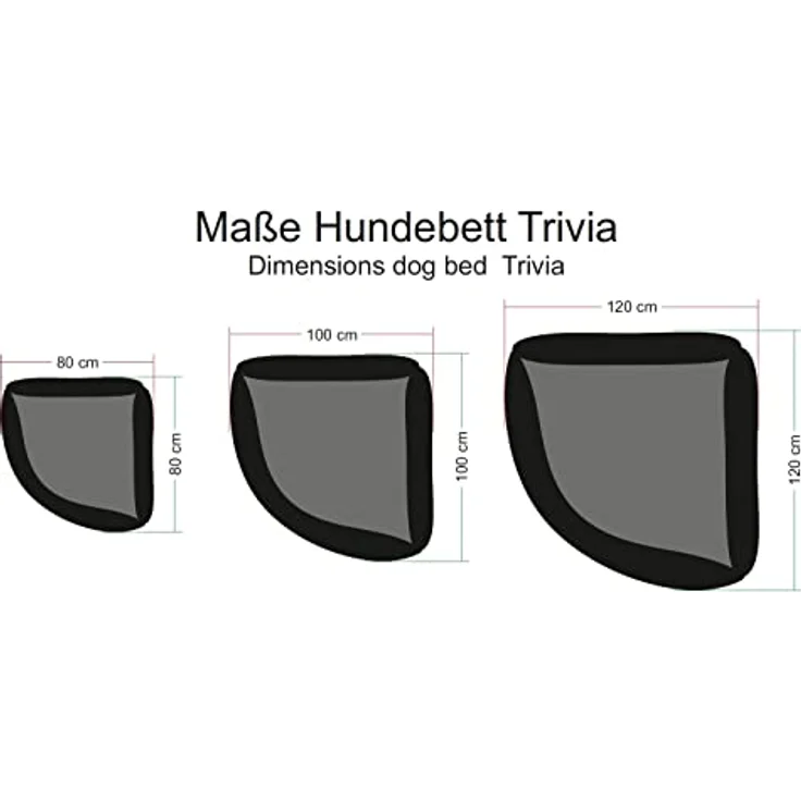 tierlando® Trivia | Orthopädisches Hundebett Robustes Polyester Visco Eckbett Eckhundebett Gr. M 80cm Graphit Grau – Bild 5