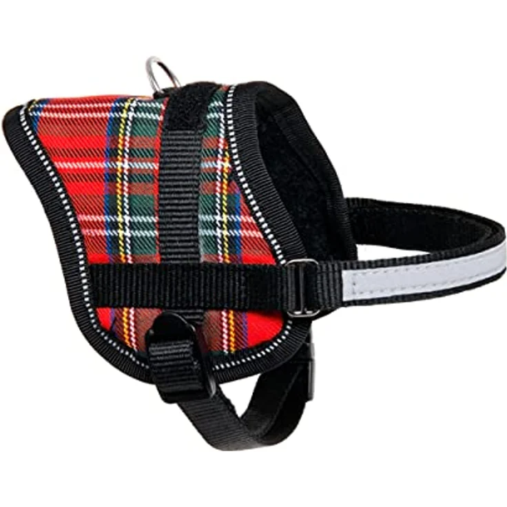 Karlie Teeny Weeny Geschirr XS, rot-weiss, verstellbar mit reflektierendem Brustgurt, für einen Brustumfang von 26 - 35 cm, mit weicher Unterfütterung – Bild 1