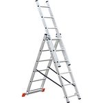 Aluminium Vielzweckleiter, 3 x 6 Sprossen, erreichbare Arbeitshöhe bis 4210 mm