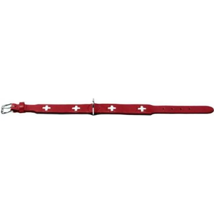 Hunter Hunde-Halsband Swiss rot-schwarz XS-S
