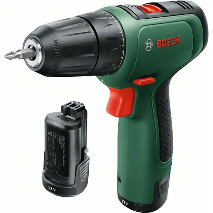 Bosch EasyDrill 1200 Akku-Bohrschrauber 12 V 20 Nm 2-Gang 15+1 Leerlaufdrehzahl 1650 U/min. 2 x 1,5 Ah Akku mit Ladegerät mit Transportkoffer und Zubehör – Bild 2