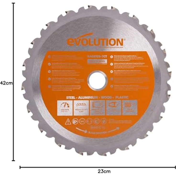 Evolution Power Tools - RAGE Mehrzweck-Sägeblatt mit Wolframkarbidbeschichtung, 185 mm – Bild 8