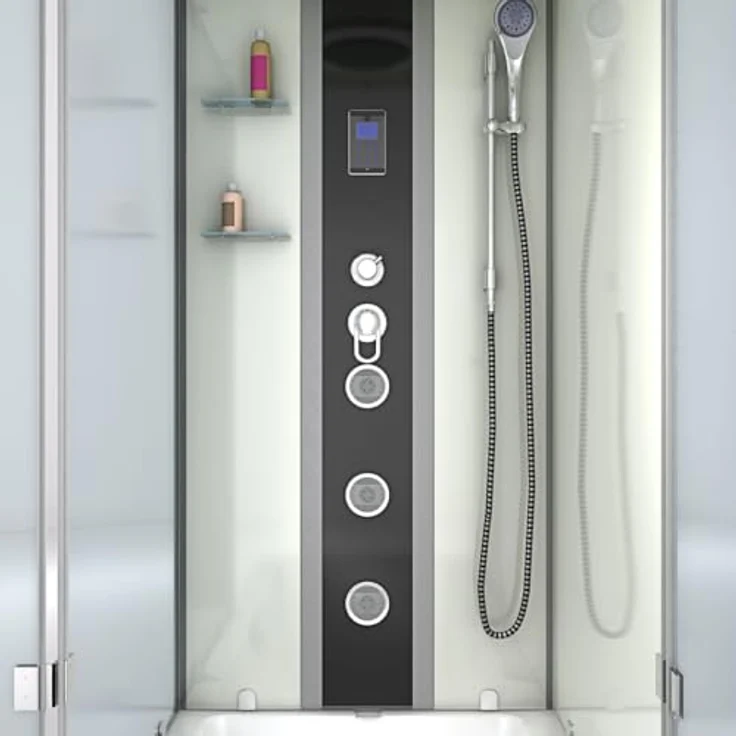 AcquaVapore K05-R01-WP, Whirlpool Dusche Kombination 90x180 cm, weiß, mit Regendusche und Massagedüsen – Bild 8
