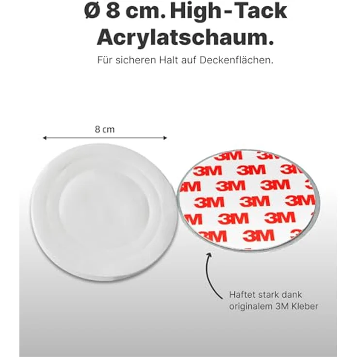 NEMAXX NX1 QuickFix Befestigungspad Ø 80 mm, selbstklebend für Rauchmelder, Montage ohne Bohren – Bild 4