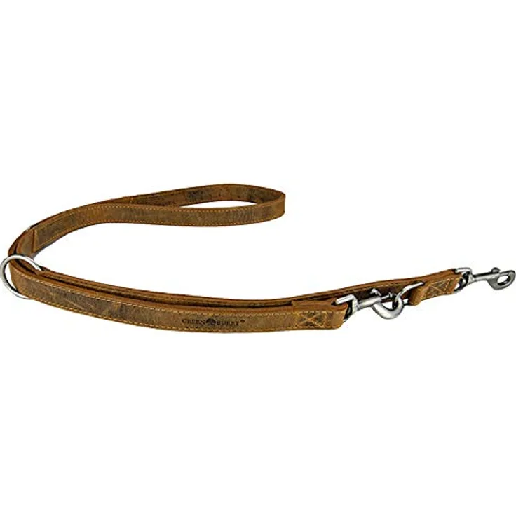 Greenburry Leder Führleine 200cm verstellbar Hundeleine Vintage antik braun