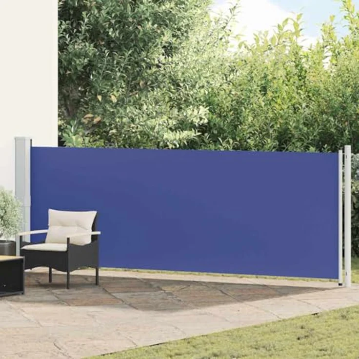 vidaXL Markise Seitenmarkise Ausziehbar 140x600 cm Blau, UV-beständig und wasserfest – Bild 2