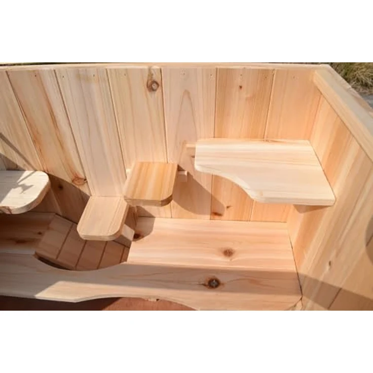 Mucola Kleintierkäfig 60x35x42 cm, 5-stöckiges Holz-Kleintiergehege mit aufklappbarem Deckel für Hamster und Mäuse – Bild 5