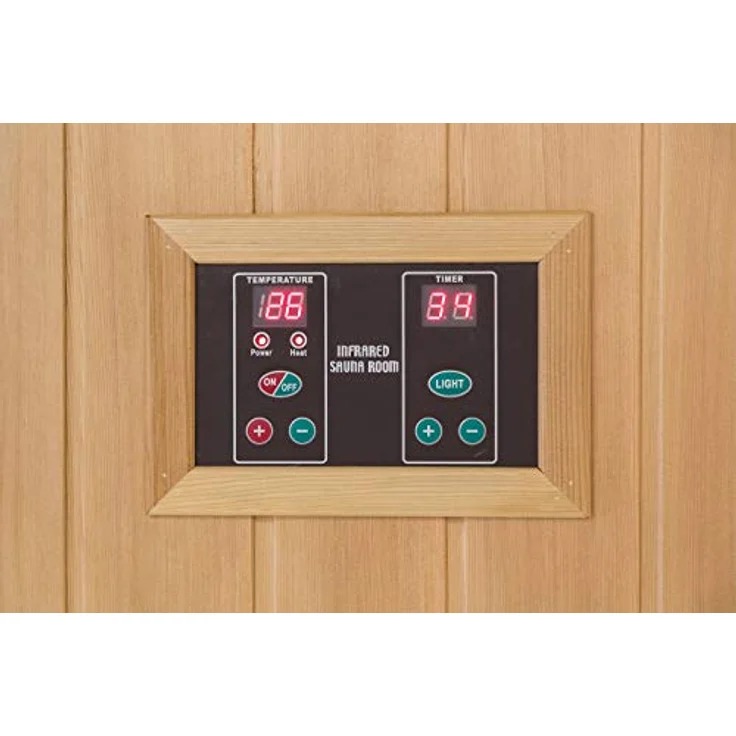 DEKO VERTRIEB BAYERN Infrarotkabine XXL Luxus Infrarotsauna + Infrarotkabine Kombi SET Sauna inkl. Saunaofen, Holzart Pacific Coast Hemlock, 9 Flächenstrahler, Saunaofen 4500 W - Kanadisches Tannenholz, Luxus LED Beleuchtung, 4 Personen, inkl. Zubehör – Bild 6