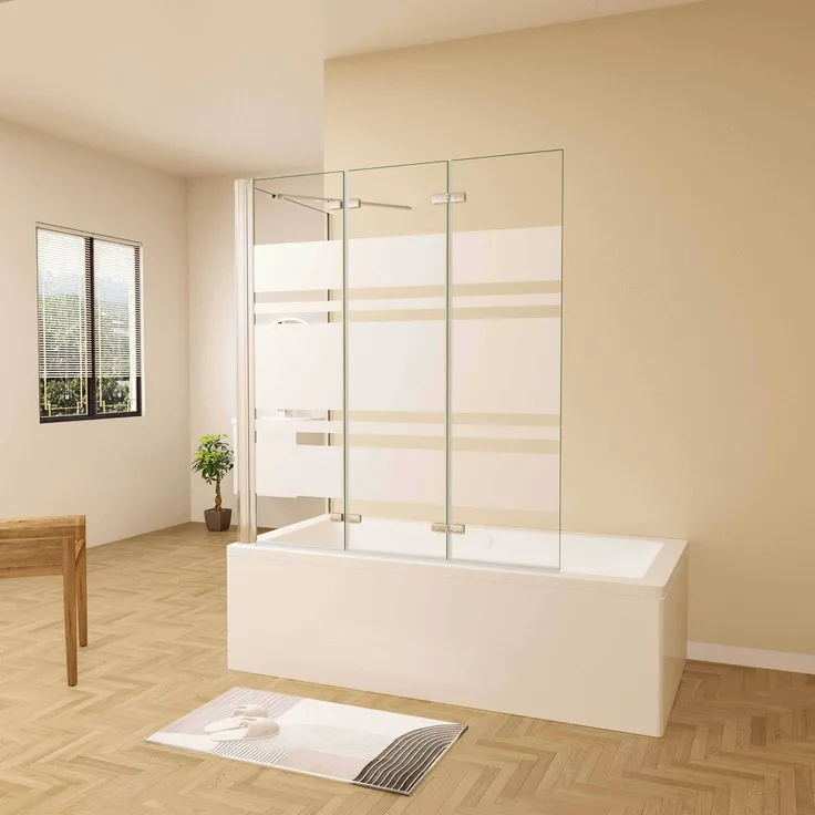 Duschparadies GmbH 130x75cm Faltwand Duschabtrennung mit Seitenwand, 6mm ESG Sicherheitsglas, chromfarben, Höhe 140cm