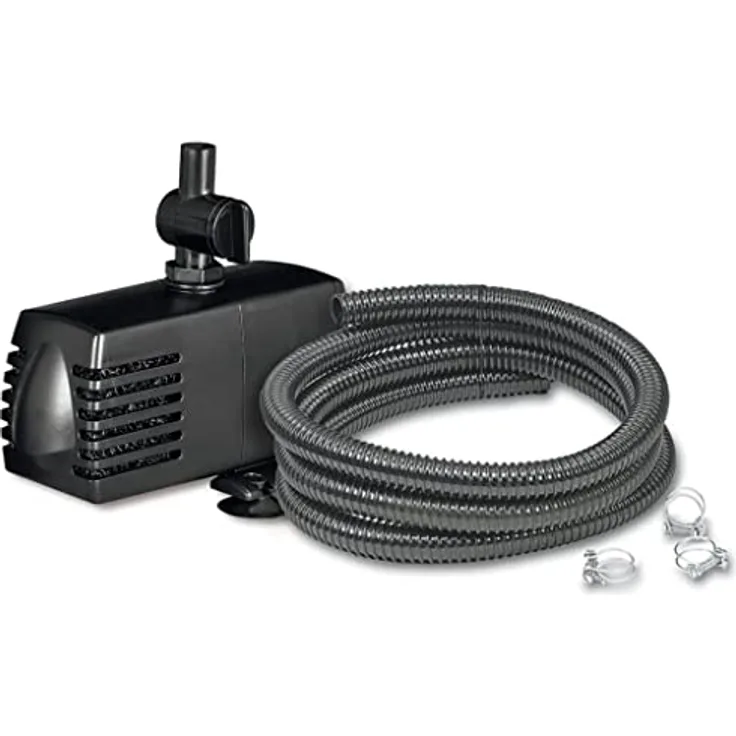 Ubbink Anschlussset 'PondDecor Set 900', Wasserspeier-Anschlussset mit 900 l/h Pumpe, 3 m Schlauch (Ø 13 mm) und Schlauchklemmen