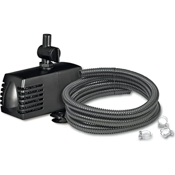 Ubbink Anschlussset 'PondDecor Set 900', Wasserspeier-Anschlussset mit 900 l/h Pumpe, 3 m Schlauch (Ø 13 mm) und Schlauchklemmen – Bild 1