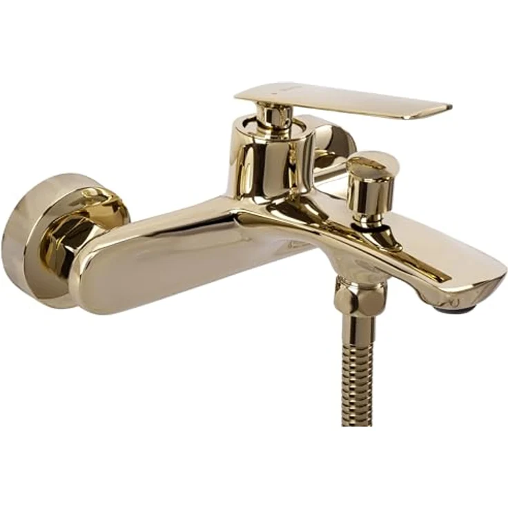 wohnwerk.idee Wannenarmatur Badewannenarmatur Gold Poliert, elegante Duschinstallation aus hochwertigen Materialien – Bild 2