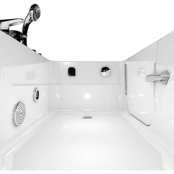 AcquaVapore Whirlpool-Badewanne Seniorenwanne mit Tür S17-WP-L-ALL 150x75cm, (1-tlg) - Hochwertiger Sanitär-Acryl, 5 Massage-Düsen, Tür mit Sicherheitsverschluss. – Bild 8