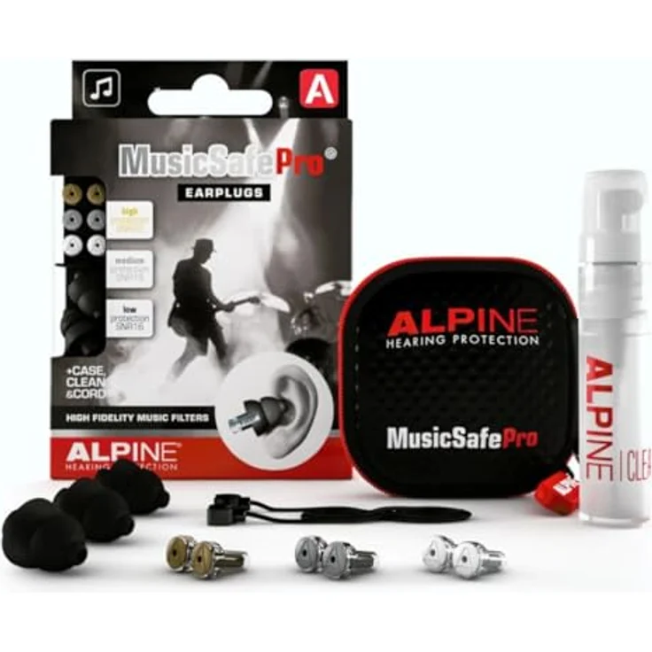 ALPINE Gehörschutzstöpsel Alpine Music Safe Pro Gehörschutz schwarz - Professioneller Gehörschutz mit drei Filtern für Musiker und Tontechniker – Bild 2