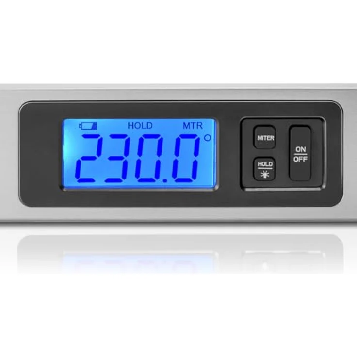 STAHLWERK DW-45 ST Digitaler Winkelmesser mit Wasserwaage, 0-230 Grad, 450 mm, beleuchtetes LCD-Display, Hold-Funktion – Bild 7