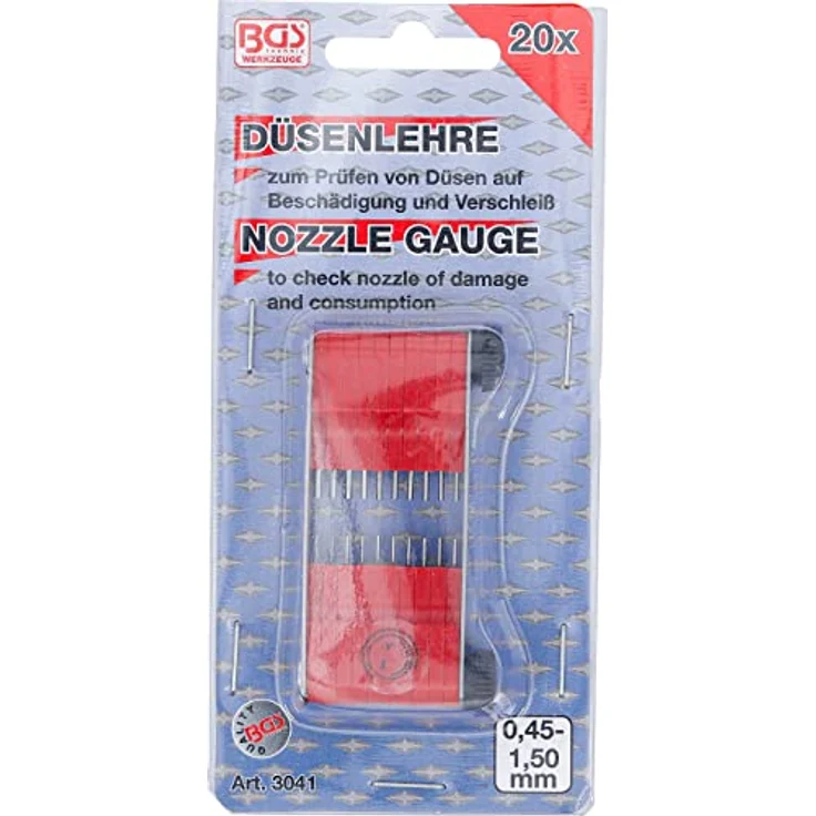 BGS technic Bohrer- und Bitset 3041, 20-teiliges Set für Düsenprüfung, Durchmesser 0,45 - 1,50 mm – Bild 4