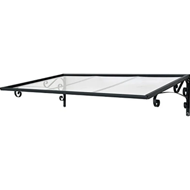 Canopia by Palram Vordach für Haustür Venus 1350 Pultvordach 135 x 88 cm Klar Sonnenschutz Haustürvordach inkl. Regenrinne