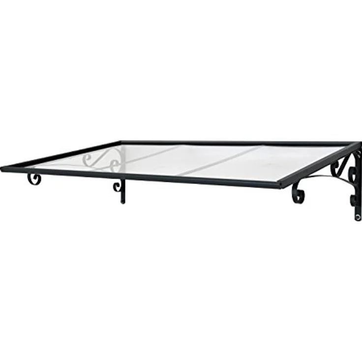 Canopia by Palram Vordach für Haustür Venus 1350 Pultvordach 135 x 88 cm Klar Sonnenschutz Haustürvordach inkl. Regenrinne – Bild 1