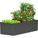 KONIFERA Hochbeet Emmy, bodenloses Gartenbeet aus verzinktem Stahl, anthrazit, 150x80x60 cm, mit stabilen Verstrebungen