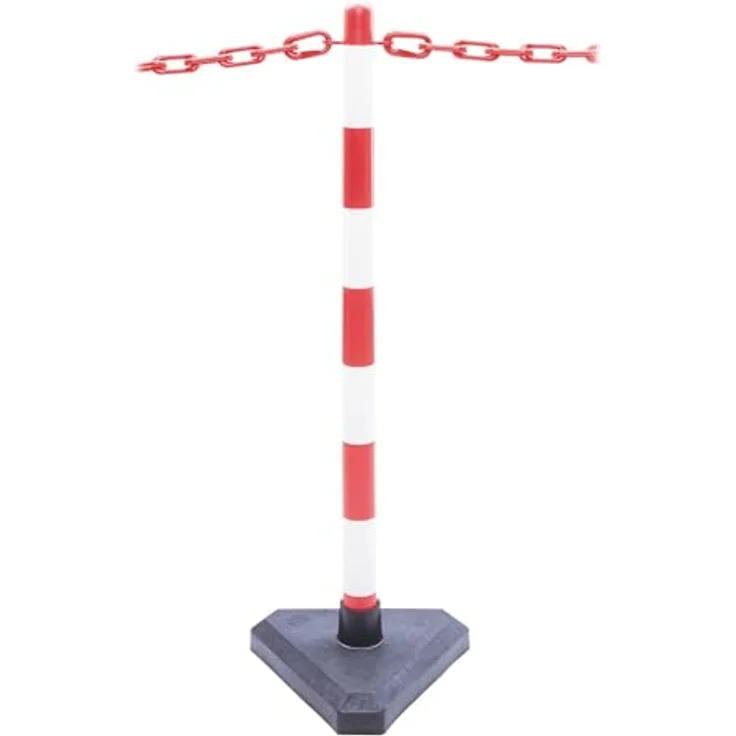 Moravia GUARDA Leichter Ketten-Warnständer Kunststoff, rot/weiß oder schwarz/gelb, 870 mm hoch, mobile Absperrlösung mit sicherem Stand – Bild 2