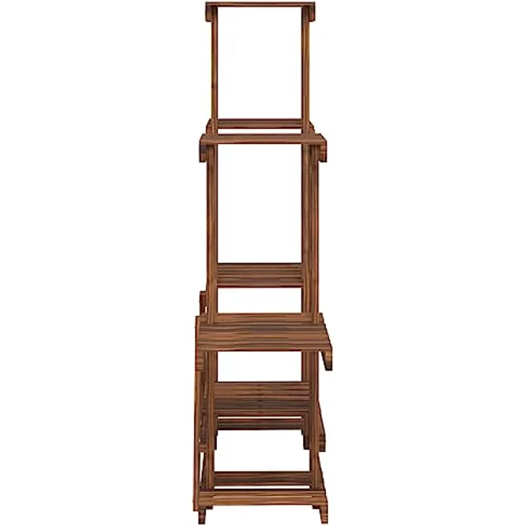 vidaXL Blumenständer Blumenständer 95x25x96 cm Massivholz Tanne (1 St), karbonisiertes Braun, robustes Tannenholz, viel Platz, breite Anwendung – Bild 6