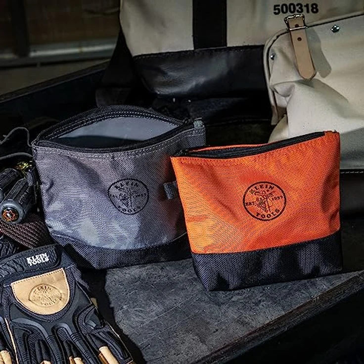 Klein Tools Werkzeugtasche mit Reißverschluss in Orange-Schwarz, Grau-Schwarz, 31,8 cm Leinen, 2er-Pack Klein Tools 55470 – Bild 11