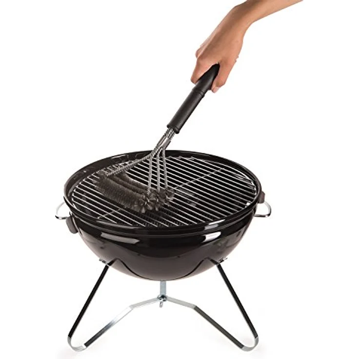 Grillbürste Mit 3 Bürstenköpfen Aus Hochwertigem Edelstahl Extra Langer Griff Spülmaschinengeeignet Drahtbürste Für Elektro, Gas Oder Holzkohle-Grill Grillrostbürste von Blumtal – Bild 5