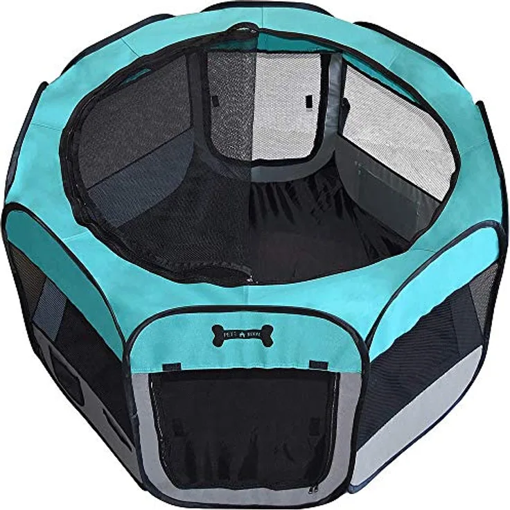 Melko Welpenlaufstall 125 x 125 x 64 cm Tierlaufstall faltbar für Kleintiere Hunde Katzen Hasen, 600D Oxford, wasserdicht - Melko