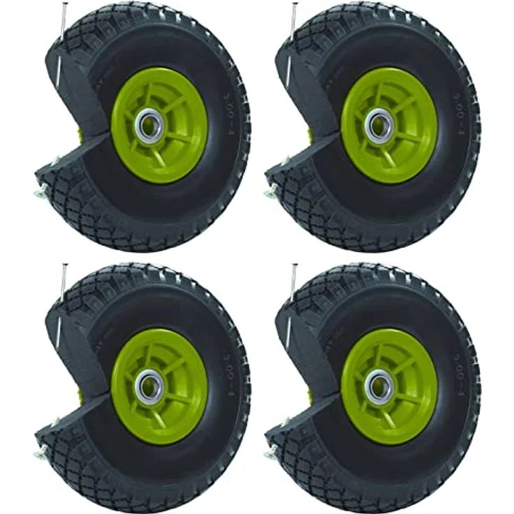 4x Sackkarrenrad Vollgummi 260x85 mm 3.00-4 PU Sackkarre Ersatzrad Rad Reifen Pannensicher – Bild 4