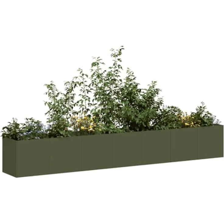 vidaXL Pflanzkübel Olivgrün 280x40x40 cm Kaltgewalzter Stahl, Garten-Garten-Pflanzkübel, Outdoor-Pflanzgefäß – Bild 2