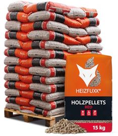 HEIZFUXX Holzpellets Red 6mm, 15kg Sack (65 Stück, 975kg pro Palette)