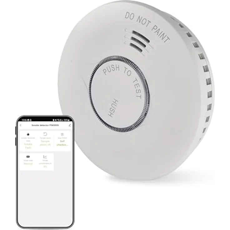 EMOS GoSmart - Smart Home Rauchmelder mit Zigbee - 85dB Alarm, rot blinkendes Licht, kabellos - für Küche, Wohnzimmer - 10 Jahre Lebensdauer - inkl. Batterie - weiß – Bild 1