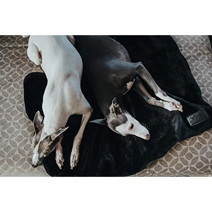 HUNTER Konstanz Hundedecke, Plüschdecke, samt-weich, pflegeleicht, 100 x 70 cm, schwarz – Bild 5