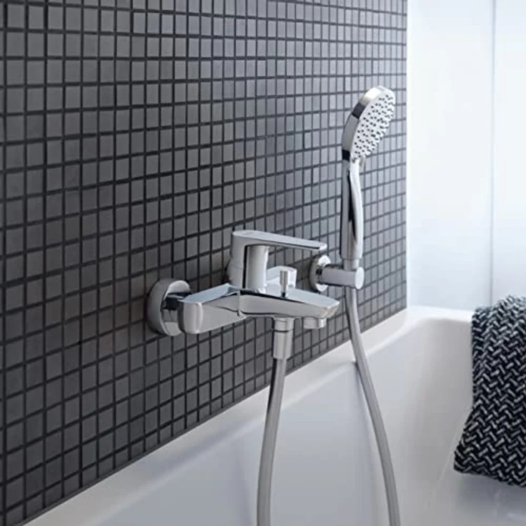 Duravit B.1 Einhebel-Wannenmischer Aufputz - Chrom, schallgedämpfter Strahl, langlebige Chromoberfläche, Rückflussverhinderer – Bild 2