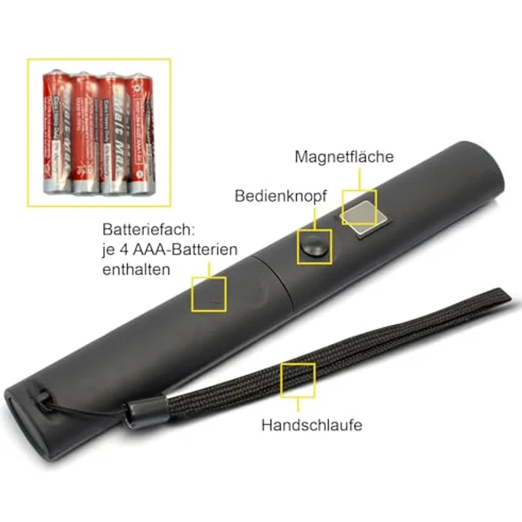 Eaxus® 2er Set LED Arbeitsleuchte - Taschenlampe mit Magnet, inkl. Batterien, hohe Leuchtkraft, 24h Leuchtdauer im Taschenlampen-Modus – Bild 4